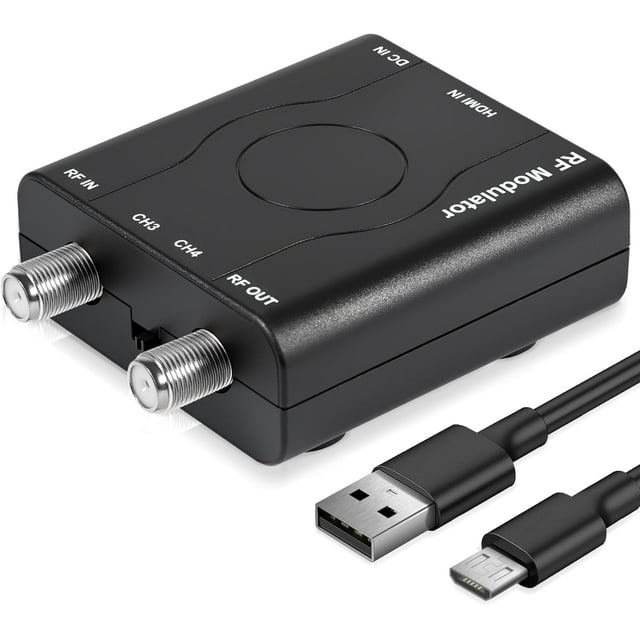 Modulador HDMI a RF, Adaptador Convertidor HDMI a RF HDM61 VHF para Salida de Formato NTSC de TV, Control PLL 1080P para Consola de Juegos de TV en Casa