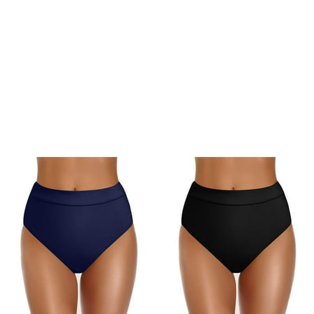 Wijhcboe 2 Pack Women plus Size Swim Suit Cover up Pants High Waisted Bikini Bottoms plus Size Swim Pants for Women 2x High Cut Swim Bottom Full Coverage Swimsuit Bottom Sports Yoga Shorts Skirt Swi