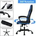 thumbnail image 2 of Ergonomic Gaming Chair Massage Computer Desk Chair PU Leather Office Chair Rolling Swivel Racing Chair with 360° Rolling Wheels & Lumbar Support for Teens, Blue, 2 of 8