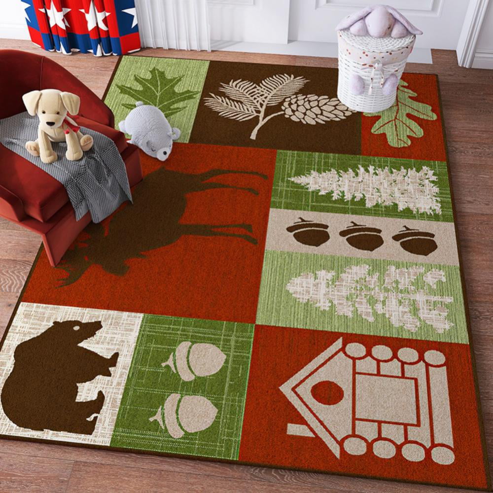 Christmas Snowflake Winter Non-Slip Circular Area Rugs Kitchen Floor Mat Washable Floor Carpet for High Chair Bedroom Living Room Study Playing Round Area Rug 3 Feet 