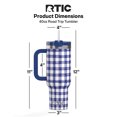 thumbnail image 5 of RTIC Road Trip 40 oz Leak-Resistant Straw Lid Ceramic Lined Tumbler, Cobalt Gingham, 5 of 6