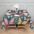 thumbnail image 3 of Pink Butterfly Rose Daisy Green Pattern Square Tablecloth,Waterproof Square Table Cover,Wipeable Spillproof Washable Table Cover for Home Kitchen Party Decor 52"x52"(132x132cm), 3 of 6