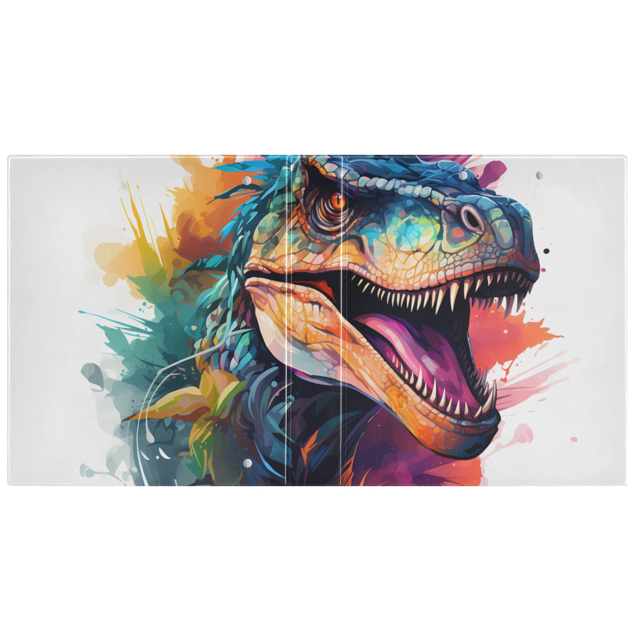 Dinosaur Colorful 3 Ring Binders 1.5 inch Hardcover File Folders with Interior Pockets A4 Size Organizer for School Office Hospital