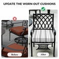 thumbnail image 4 of Outdoor Patio Cushion Covers 2 Pack Grey Striped Patio Chair Cushion Covers with Ties and Zipper Rustic Farmhouse Stripes Waterproof Outdoor Seat Cushion Covers for Patio Furniture 22"x22", 4 of 8