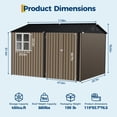thumbnail image 2 of Storage Shed – 10x8 FT with Cross Windows & Double Doors – 450 Cu Ft Large Outdoor Tool & Garden Shed – for Riding Mower, Bike & Lawn Equipment – All-Weather Metal, 2 of 7