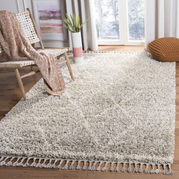 SAFAVIEH Pro Lux Shag Collection PLX435F Grey / Cream Rug