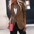 thumbnail image 2 of Atogsazn Women's Business Casual Blazers Long Sleeve Notch Lapel Trendy Work Office Blazer Jackets Outerwear 2025 Fall Fashion Brown XL, 2 of 9