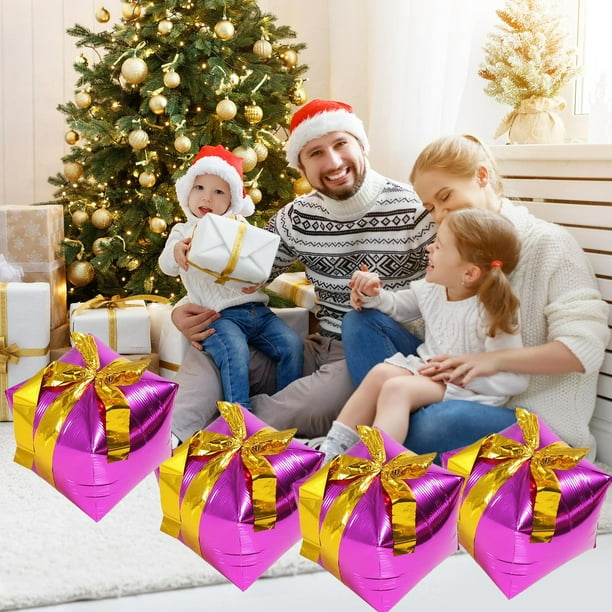 Caja de regalo con globos de aluminio de 46 cm | Paquete de globos metálicos para decoración de fiestas | Decoración para celebraciones de cumpleaños, festivales y aulas en dorado, plateado, rojo,