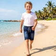 thumbnail image 6 of OGLCCG Boys Jean Shorts Elastic Waisted Drawstring Baggy Denim Shorts Summer Knee Length Casual Shorts with Pockets 1-12 Years, 6 of 7