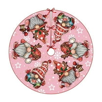 EWASWON Christmas 36 Inch Pink Christmas Tree Skirt - Premium Polyester with Vintage Santa Design, Holiday Decor for Family Gatherings, Christmas Gift