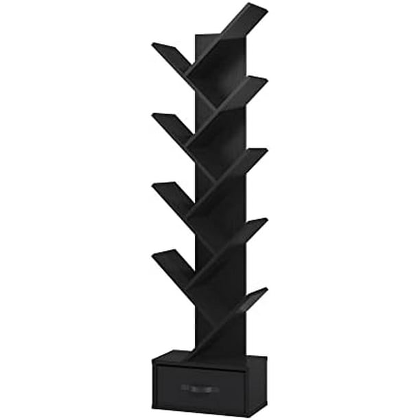 bafwm Tree Bookshelf with Drawer 8Tier Wooden Rack Wisdom Tree Book