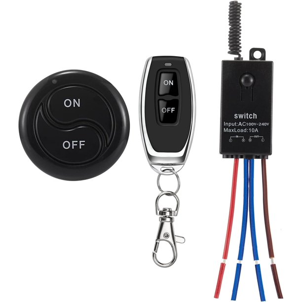 Interrupteur sans fil 220V,230V/240V/10 A relais mini interrupteur à distance pour éclairage, longue portée de 100m pour appareils électroménagers,plafonniers,pompe à eau. Kuyhfg Bienvenido a Kuyhfg