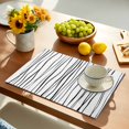 thumbnail image 5 of Placemats Set of 4, Black White Lines Place Mats Abstract Art Tablemats Washable Placemat Table Decoration for Kitchen Table Dinner Party Home Decor Indoor Outdoor 13x19 Inch, 5 of 9