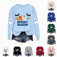 thumbnail image 6 of Towmus Halloween Sweatshirts Women Embroidered Sequin Ghost Graphic Pullover Shirt Halloween Crewneck Tops, 6 of 9