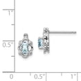 thumbnail image 2 of FB Jewels Sterling Silver Rhodium-plated Aquamarine & Diam. Earrings, 2 of 2