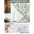 thumbnail image 3 of No Hook Cloth Fabric Shower Curtain with Snap in Liner, Green Spring Floral Waterproof Shower Curtains Set with See Through Top Window, Farmhouse Summer Botanical Watercolor Bath Curtains 72"x84", 3 of 6
