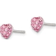 thumbnail image 2 of Sterling Silver Pink Preciosa Crystal Heart Post Stud Earrings (6 X 6) Made In Thailand qe11052, 2 of 5