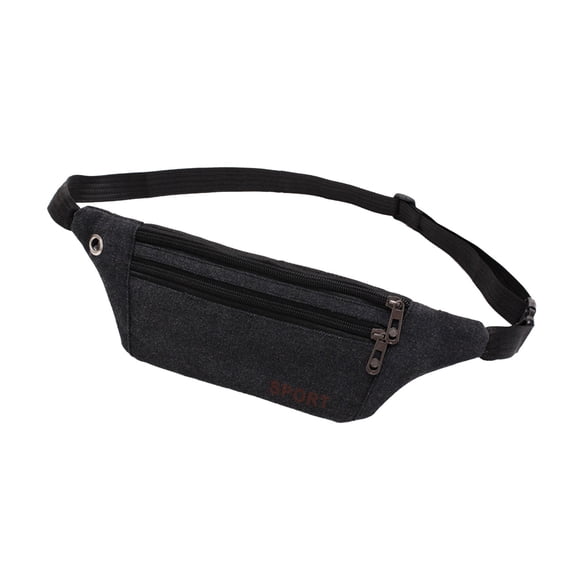 Canvas Waist Pack, Unisex Fanny Pack for Outdoor Running and Hiking, Adjustable Sports Phone Bag for Travel, Cycling, and Daily Use
