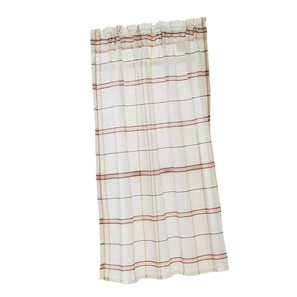 1x Cortina Voile Cubierta de ventana Puerta Salón en Rojo 74x60cm Zulema Niveles de lino para ventana