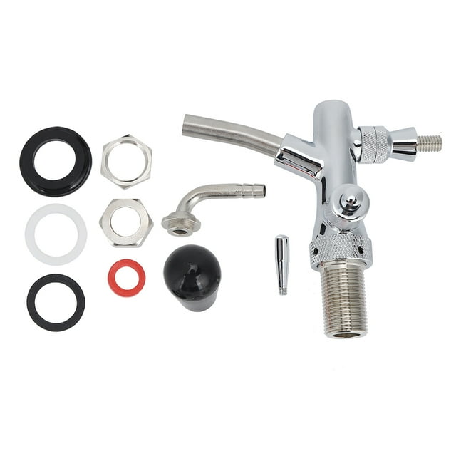 HURRISE Robinet de Bière Réglable, Filetage G5/8 Po Laiton Chromé Acier Inoxydable Robinet de Bière Réglable Accessoires de Fût de Bière