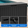 thumbnail image 2 of Dextrus 72 Gallon Weatherproof Resin Deck Box with Wheels, Mobile Lockable Outdoor Storage Bin, Durable Patio Organizer for Cushions, Garden Tools and Sports Equipment, Black, 2 of 10