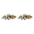 thumbnail image 3 of Bewildely Planta de flores artificiales, rosas falsas, plantas caseras de boda, rosa colgante decorativa para sala de estar, guirnalda de Color champagne 2piezas, 3 of 6