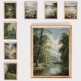 thumbnail image 2 of Vintage Countryside Wall Art Print Retro Rustic Spring Natural Views Canvas Painting Landscape Poster Picture Home Decor, size: 50*70 cm, unframed.,05, 2 of 7