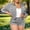 (Fashion 1)Gray, variant on Aimik Womens Sports Short Pant and Top Set Casual Long Sleeve Solid Color Loose Women Set Spring Summer Fashionable Set for Women
