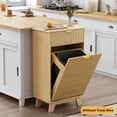 thumbnail image 4 of FANRAL Single Tilt Out Laundry Hamper Cabinet,10 Gallon Wooden Hidden Storage Cabinet,Fluted Trash Can for Bathroom Kitchen Living Room,Natural Oak Laundry Basket Cabinet, 4 of 9