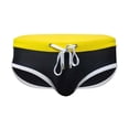 thumbnail image 7 of ZQUUVOU Men's Swim Briefs Solid Padded Bikini Swimsuit Quick Dry Low Rise Drawstring Bikini Beach Swimwear Surf Swimming Briefs Black, 7 of 7
