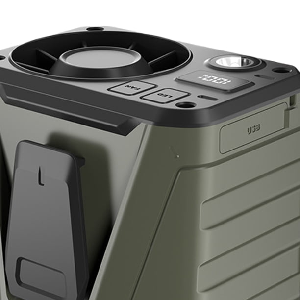 Mini Ventilador Portátil Con Clip Cintura 3 Velocidades Recargable para Al Aire Libre () Verde