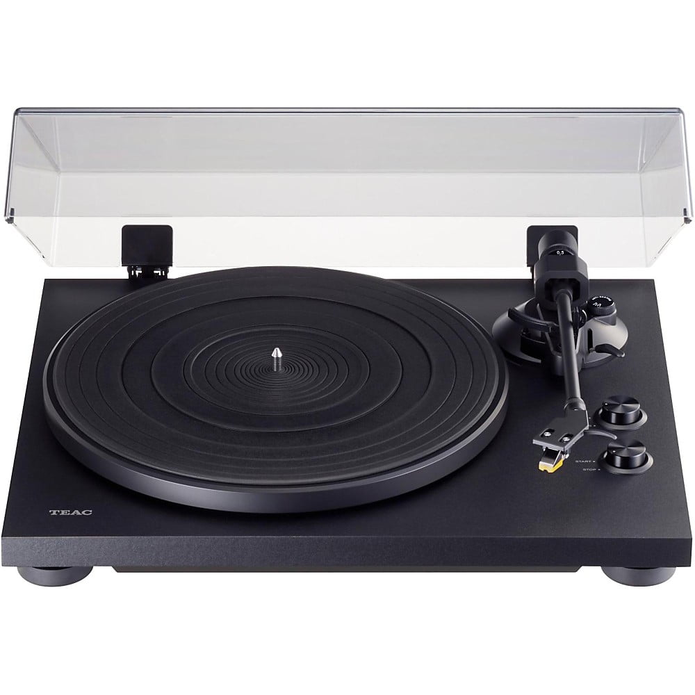 Teac Belt Drive 33.345 RPM Matte Wood Turntable with USB Output, Black