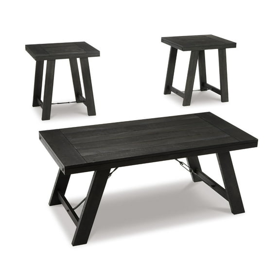 Signature Design by Ashley Casual Noorbrook Table (Set of 3) Black/Pewter