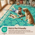 thumbnail image 4 of Design&I 8'x10' Washable Area Rug Beach Nautical Ocean Tropical With Seashell Border Sea Turtle Refined Structured for King Size Bedroom, Under Bed, Sleek Flatweave Pet Friendly, 4 of 7