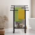 thumbnail image 3 of Towel Racks for Bathroom Metal Towel Rack Standing with Storage Shelf Bathroom Accessories Bath Towel Holder Next to Tub or Shower &Silver ( ), 3 of 9
