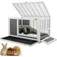 thumbnail image 1 of Coziwow Wooden Rabbit Hutch Hamster Cage Small Animals House, Gray, 1 of 11