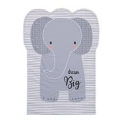 Little Love by NoJo Emma the Elephant - Grey and White Knit Shaped Baby Blanket - Dream Big