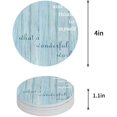 thumbnail image 1 of POGLIP What a Wonderful World Blue Art Rustic Wooden Board Set of 6 Round Coaster for Drinks, Absorbent Ceramic Stone Coasters Cup Mat with Cork Base for Home Kitchen Room Coffee Table Bar Decor, 1 of 5