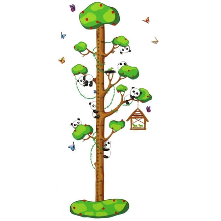 Panda Tree Growth Height Measure Chart Pattern Wall Sticker Diy Panda Tree Growth Height Measure Chart Pattern Wall Sticker Diy Wallpaper