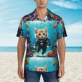 thumbnail image 2 of Fotbe Underwater Diving Cat Hawaiian Shirt for Men Unisex Summer Beach Casual Short Sleeve Cotton Linen Button Down Shirts-XX-Large, 2 of 5