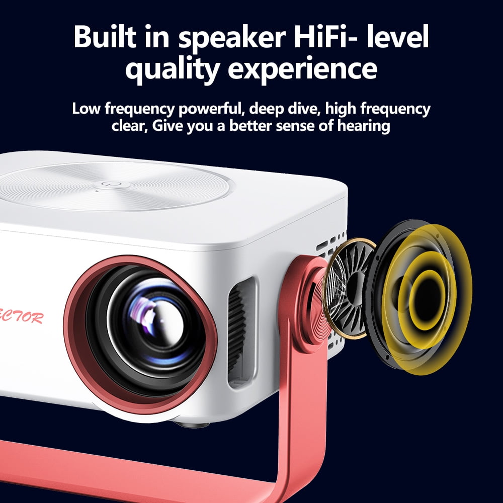 Mini Projector with WiFi , Native 1080P Projector , Projectors for Outdoor Movies Home Theater Built-in Speaker Android11 Dual WiFi6 Allwinner 1080p Compatible with iPhone/Android/PS4/Laptop