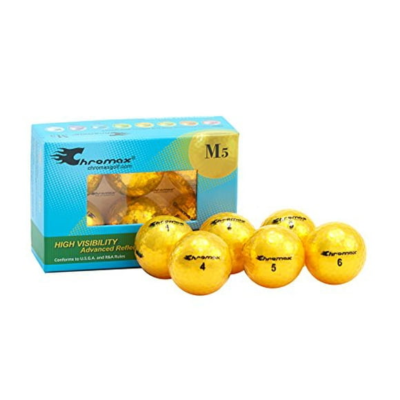 Chromax M5gold6p Balles de Golf Métalliques (Lot de 6), Gold