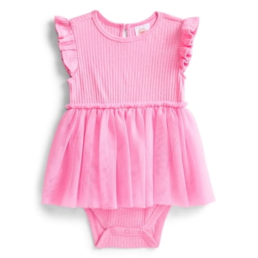 Wonder Nation Baby Girls Tutu Bodysuit Dress, Sizes 0/3M-24M