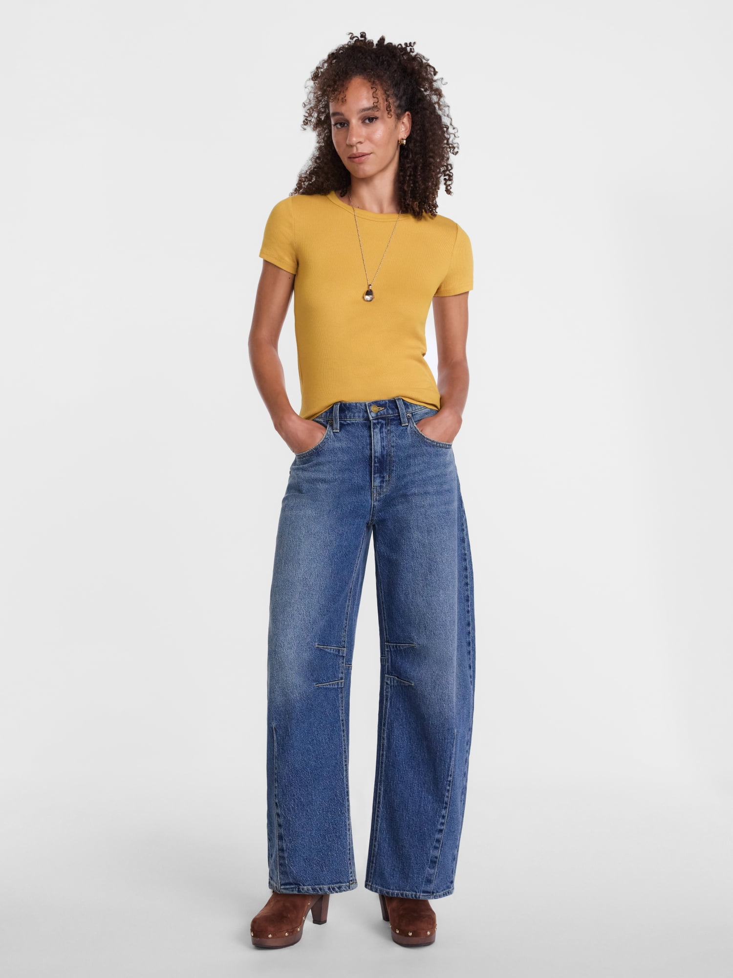 Scenario Women's Rib Tee with Short Sleeves, Sizes XS-XXXL