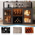 thumbnail image 4 of Homhougo Wine Bar Cabinet with Wine Rack Glass Holder Coffee Bar Storage Cabinet, Sideboard Freestanding Liquor Cabinet Bar for Home Kitchen Living Room, Office, Dining Room with LED Lights, 4 of 7