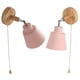thumbnail image 3 of Lámpara De Pared Rosa, Lámpara De Pared De Cabecera De Macarrón De Madera De Caucho Material Plástico Ajuste Del Cuello Para Sala De Estar, 3 of 7