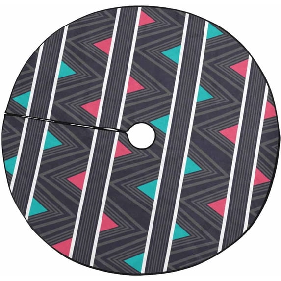 FMSHPON Hipster Chevron Seamless Pattern Xmas Christmas Tree Skirt Stand Mat for Holiday Party Decoration Indoor Outdoor 48 inches