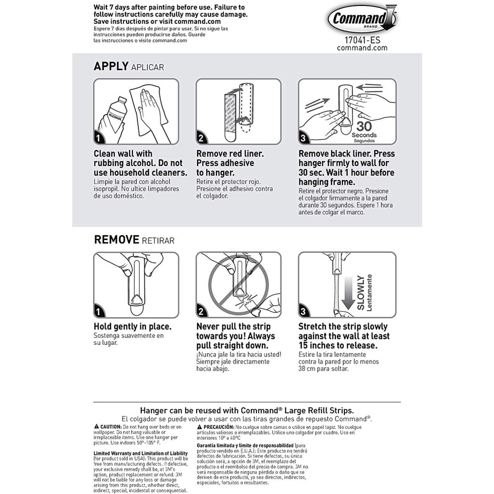 COMMAND ADHESIVE PICTURE HANGERS WIRE-BACKED WHITE VALUE PACK 3