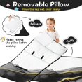 thumbnail image 3 of Black and Gold Marble Pattern Teens Toddler Nap Mat with Pillow, Sleeping Mat Bag for Preschool Daycare 50"x20", 3 of 6