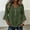 Green, variant on 3/4 Sleeve Womens Blouses Henley Solid Ruffled Ruched Blouse Flutter Button Down Dressy Workwear T-Shirt Women's Tops, Tees & Blouse Red S